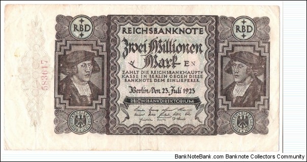 2.000.000 Mark(Weimar Republic 1923) Banknote