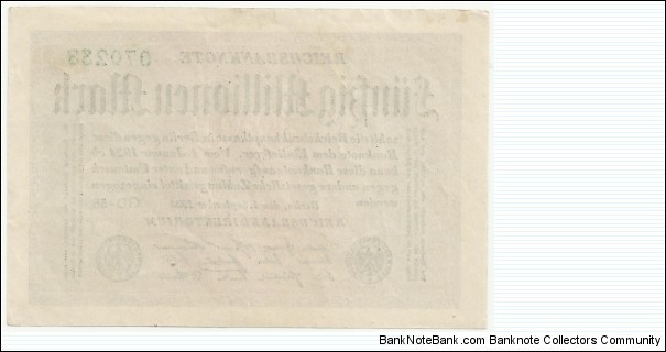 Banknote from Germany year 1923