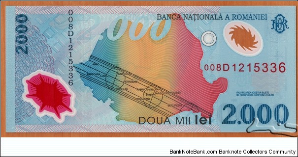 Banknote from Romania year 2000