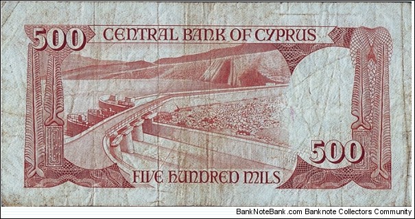 Banknote from Cyprus year 1982