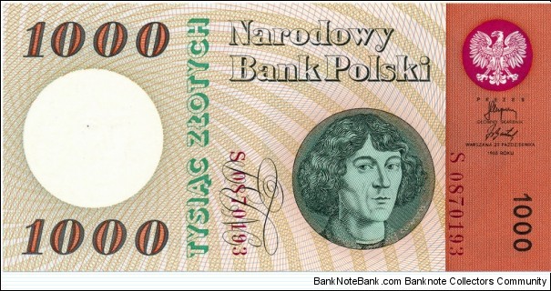 1000 Złotych - Copernicus Banknote