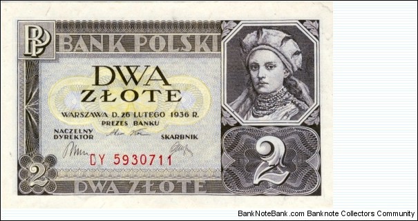 2 Złote Banknote