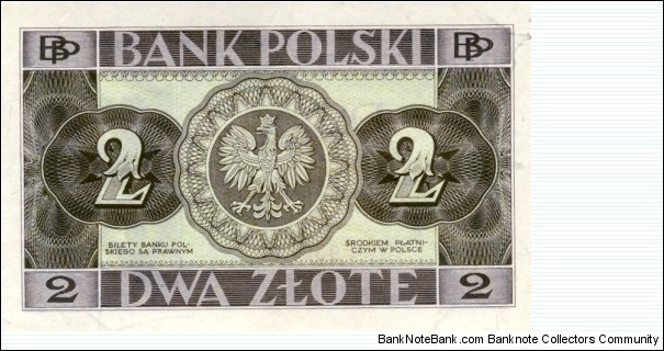 Banknote from Poland year 1936