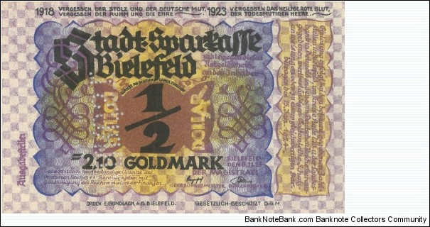 Banknote from Germany year 1923