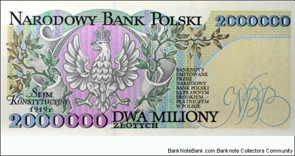 Banknote from Poland year 1993