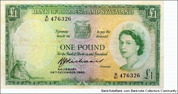 Rhodesia and Nyasaland
1 Pound Banknote