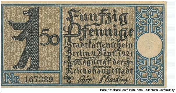 Banknote from Germany year 1921