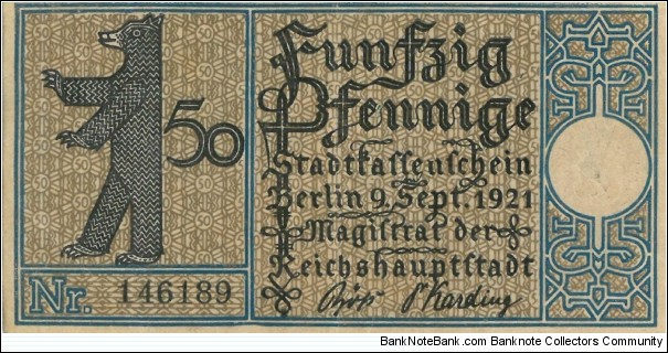 Banknote from Germany year 1921