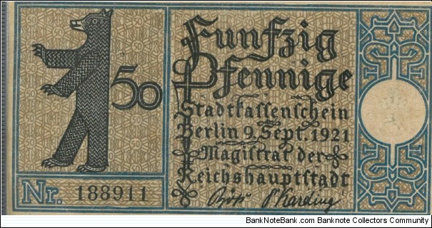 Banknote from Germany year 1921