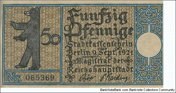 Banknote from Germany year 1921