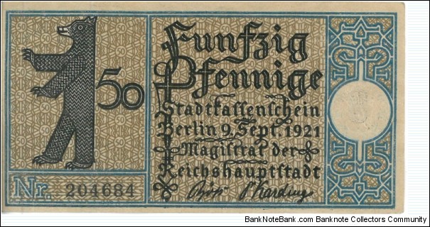 Banknote from Germany year 1921