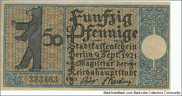 Banknote from Germany year 1921