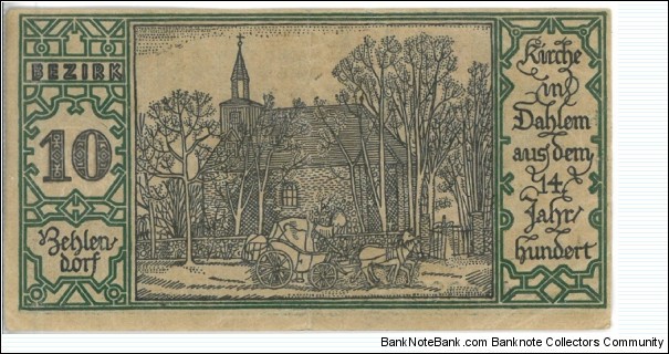 Notgeld:
Berlin (10) Banknote