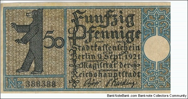 Banknote from Germany year 1921