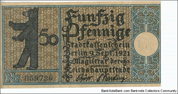 Banknote from Germany year 1921