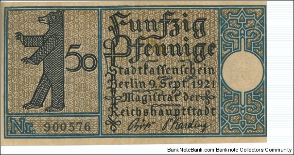 Banknote from Germany year 1921