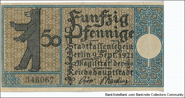 Banknote from Germany year 1921