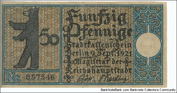 Banknote from Germany year 1921