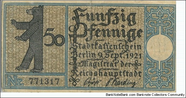 Banknote from Germany year 1921