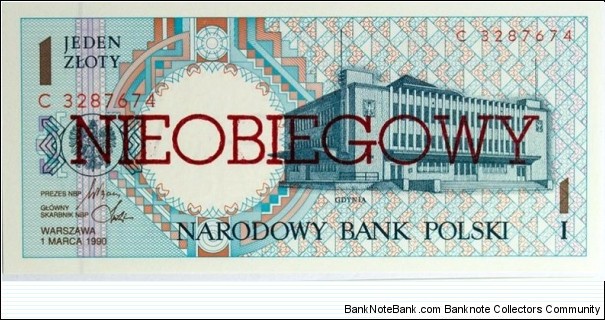 1 Złoty - Nieobiegowy Banknote