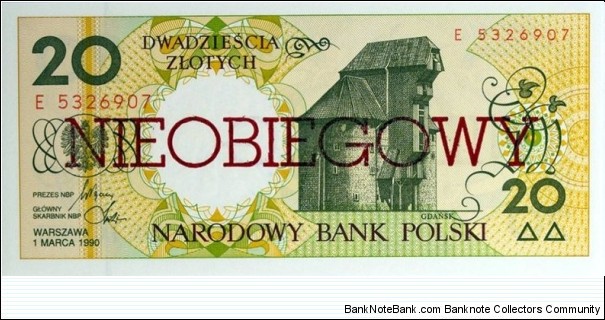 20 Złotych - Nieobiegowy Banknote