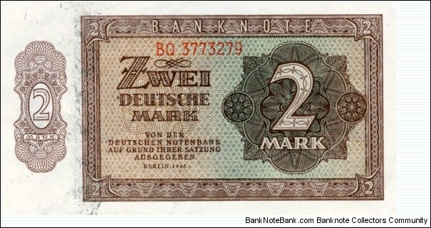 2 Mark - East Germany Banknote