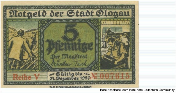 Notgeld:
Glogau Banknote