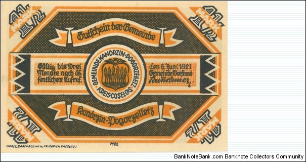 Banknote from Germany year 1921