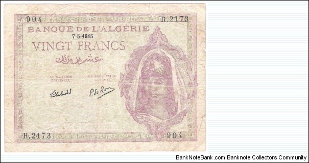 20 Francs(1945) Banknote