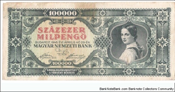 100.000 Milpengo(1946) Banknote