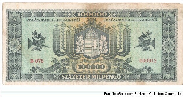 Banknote from Hungary year 1946