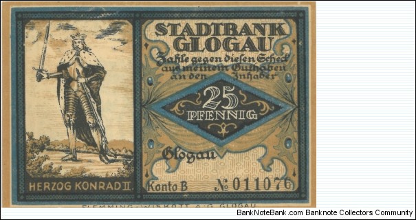 Notgeld:
Glogau Stadtbank
(1 of 5) Banknote