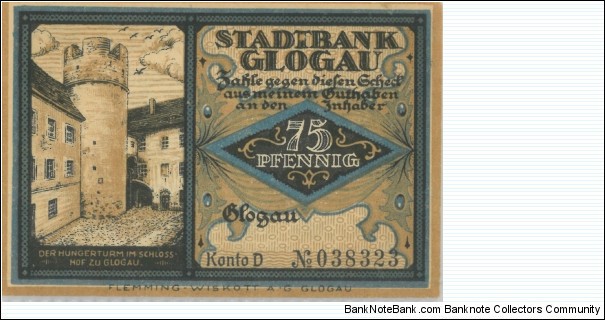 Notgeld:
Glugau Stadtbank
(3 of 5) Banknote