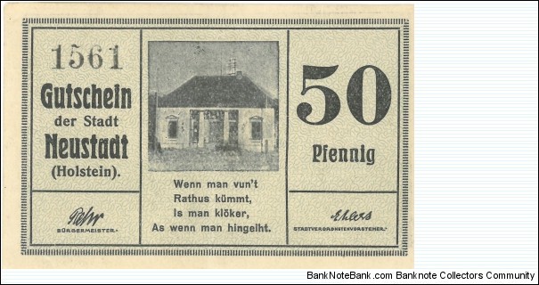 Notgeld:
Verkehrsausgaben
Neustadt Banknote