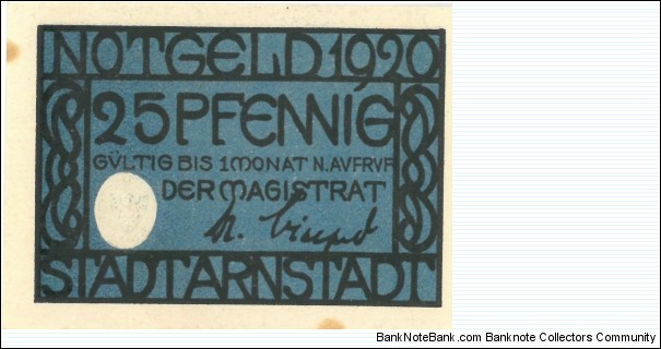 Notgeld:
Arnstadt-3 Banknote
