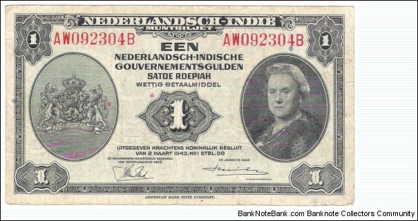 1 Gulden(Netherlands Indies 1943) Banknote