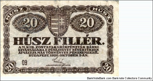 20 Filler Banknote