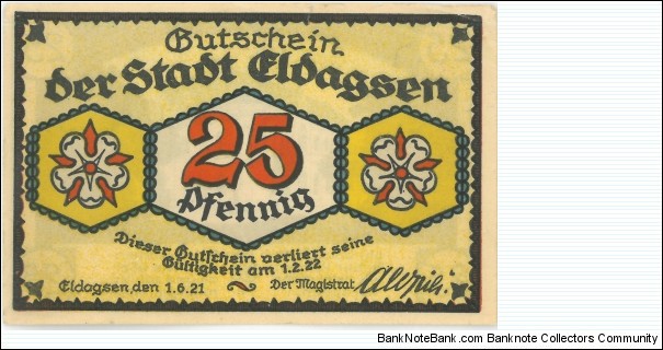 Notgeld:
Eldagsen Banknote