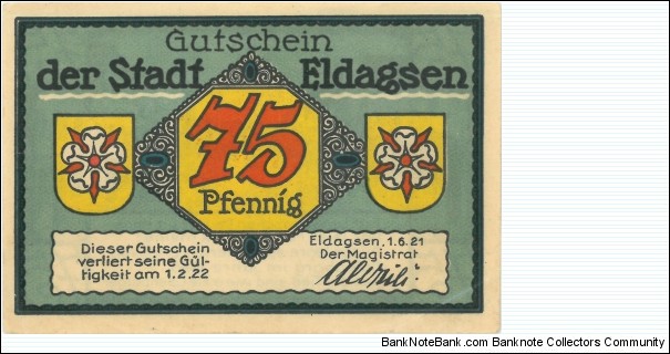 Notgeld:
Eldagsen Banknote