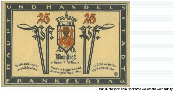 Notgeld:
Frankfurt Banknote