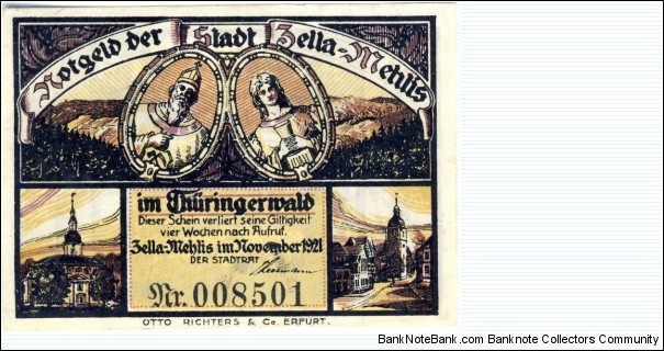 Notgeld Zella-Mehlis Banknote