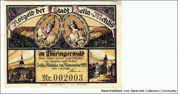Notgeld Zella-Mehlis Banknote