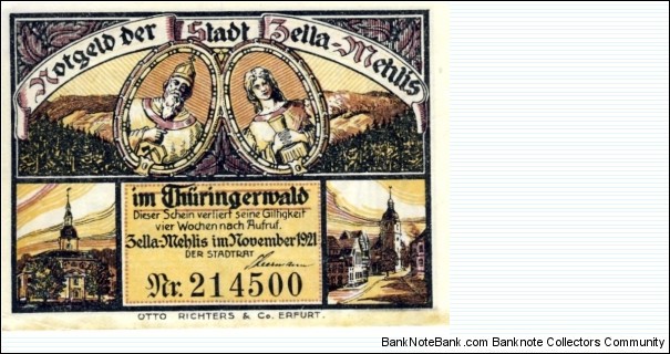 Notgeld Zella-Mehlis Banknote