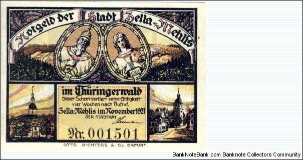 Notgeld Zella-Mehlis Banknote
