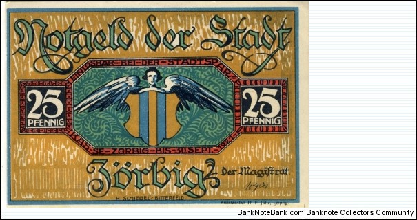 Notgeld Zorbig Banknote