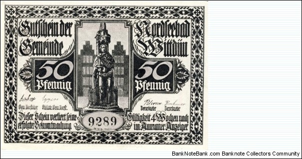 Notgeld 50 Pfennig - Wittdün Banknote