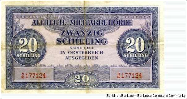 20 Schilling - Allied ocupation Banknote