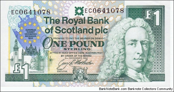 Scotland P356a (1 pound 1992) The Royal Bank of Scotland  Banknote