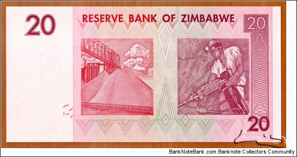 Banknote from Zimbabwe year 2007