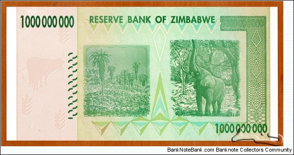 Banknote from Zimbabwe year 2008